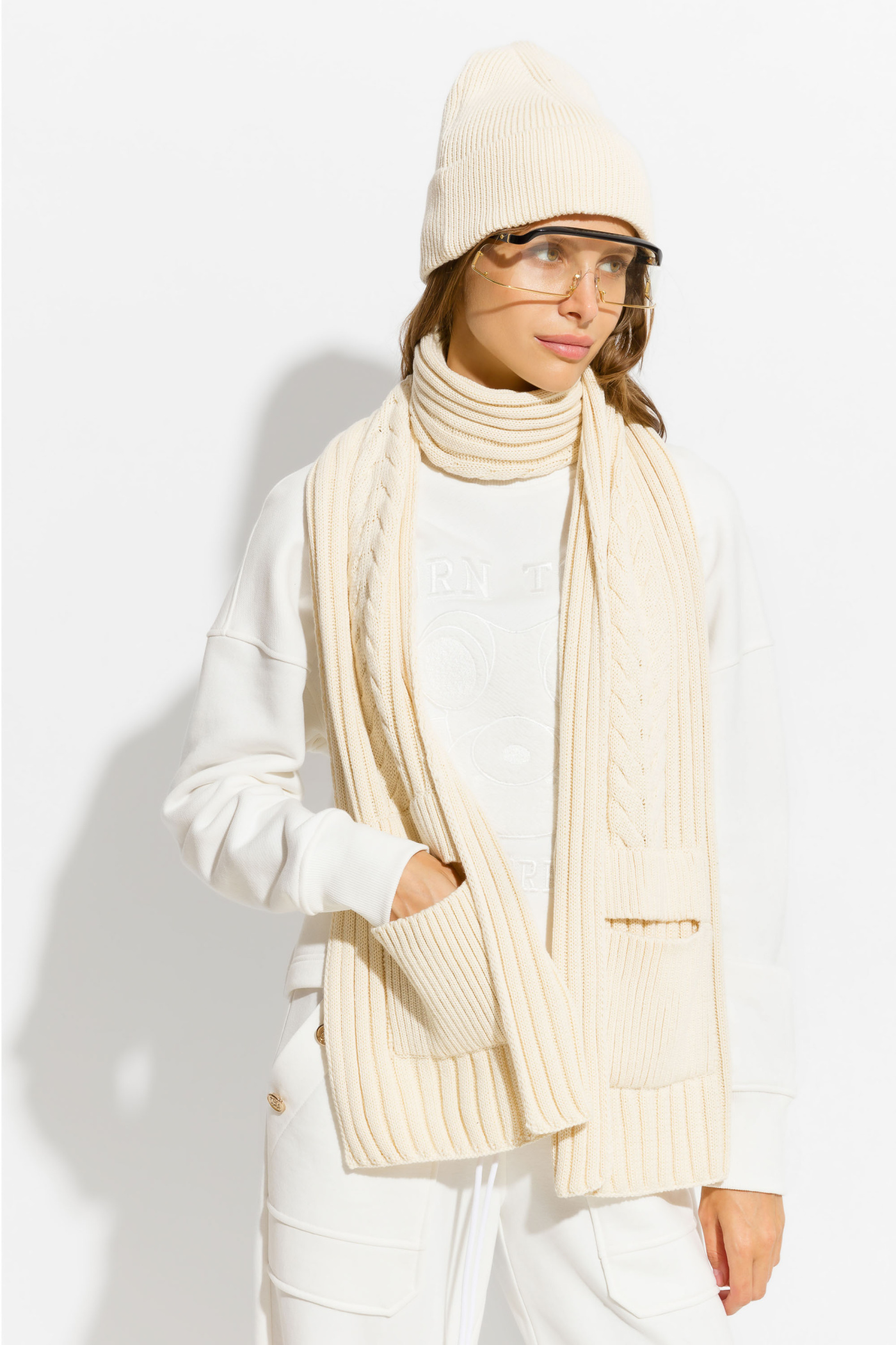 Шапка вязаная хлопковая